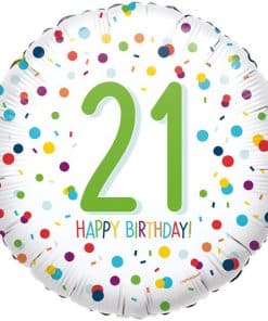 Confetti Birthday Age 21 Balloon