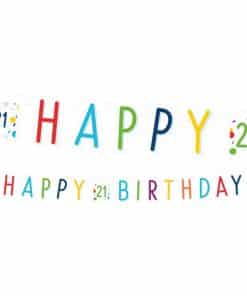Confetti Birthday Age 21 Letter Banner