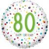 Confetti Birthday Age 80 Balloon