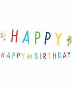 Confetti Birthday Age 80 Letter Banner