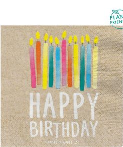 Eco-Friendly Happy Birthday Candles Napkins