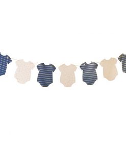 Gender Reveal Navy & Pink Baby Grow Bunting Decoration