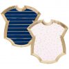 Navy & Pink Baby Grow Shaped Plates