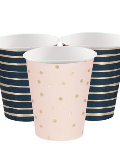 Navy & Pink Paper Party Cups
