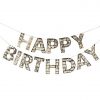 Gold Fringe Happy Birthday Bunting