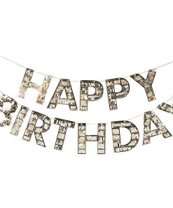 Gold Fringe Happy Birthday Bunting