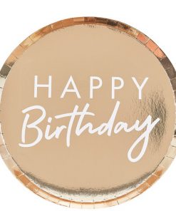 Gold Happy Birthday Paper Plates