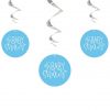 Blue Hearts Printed Baby Shower Hanging Swirl Decorations