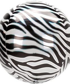 Spherical Shape Orbz Zebra Print Balloon