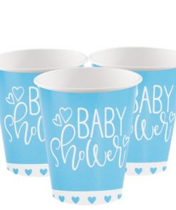 Blue Hearts Printed Baby Shower Paper Cups