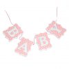 Pink Wooden Baby Bunting Decoration