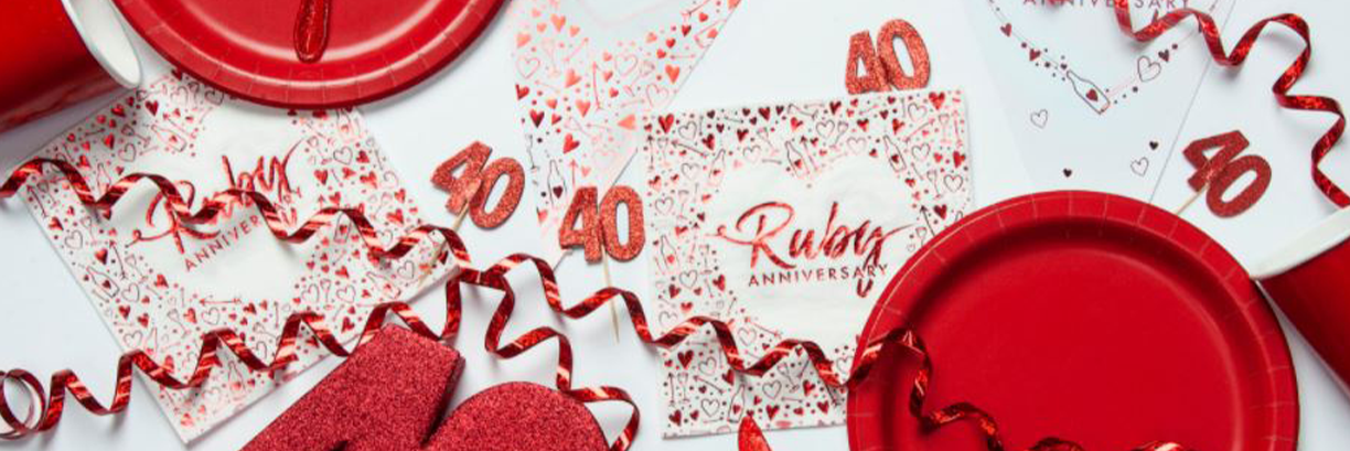 40th Ruby Wedding Anniversary Napkin