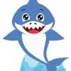 Baby Shark Blue Cardboard Cutout Free-Standing Decoration