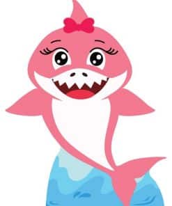 Baby Shark Pink Cardboard Cutout Free-Standing Decoration