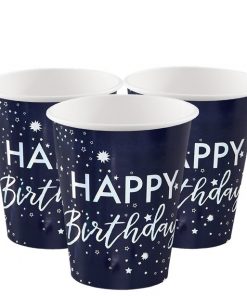 Iridescent Happy Birthday Paper Cups