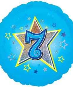 Age 7 Blue Stars Balloon