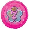Age 7 Pink Flowers Balloon