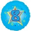 Age 8 Blue Stars Balloon