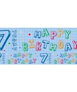 Blue 7th Birthday Foil Banner
