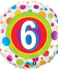 Colourful Dots 6th Birthday Balloon