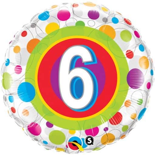 Colourful Dots 6th Birthday Balloon