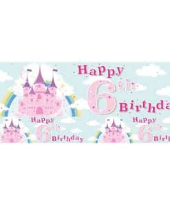 Fairytale Castle 6th Birthday Foil Banner