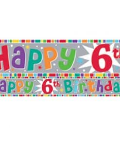 Holographic 6th Birthday Foil Banner