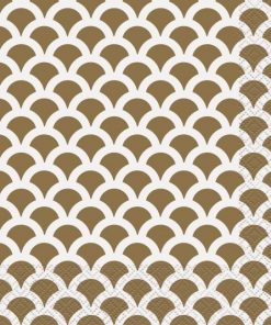 Gold Scallops Printed Paper Napkins
