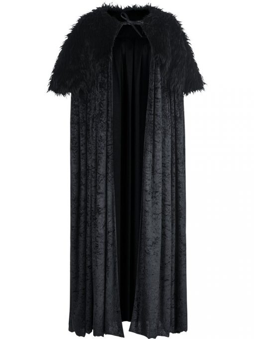 Furry Black Cloak Adult Fancy Dress Costume - Game of Thrones
