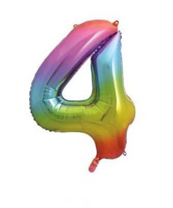 Number Age 4 Giant Rainbow Balloon