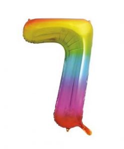 Number Age 7 Giant Rainbow Balloon