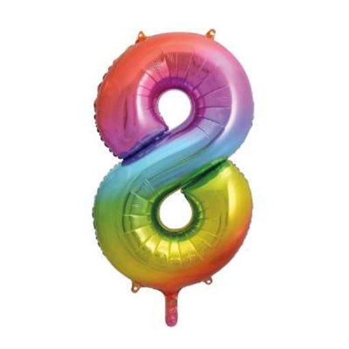 Number Age 8 Giant Rainbow Balloon