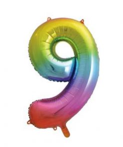 Number Age 9 Giant Rainbow Balloon