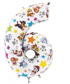 Paw Patrol Number 6 Shaped Balloon
