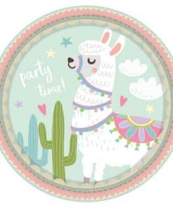 Llama Party Time Paper Plates