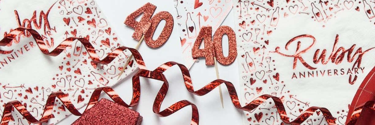 40th Glitter Cupcake Toppers