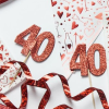 40th Glitter Cupcake Toppers