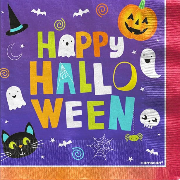 Halloween Friends Paper Napkins, Cups & Plates Next Day Delivery
