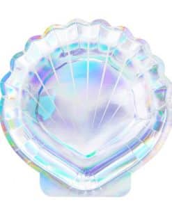 Iridescent Seashell Shaped Plates