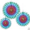 Rainbow Ombre Party Fan Decorations