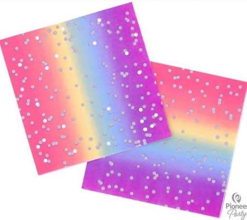 Rainbow Ombre Party Paper Napkins