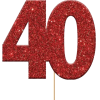 40th Glitter Cupcake Toppers