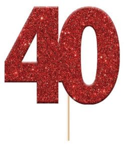 40th Glitter Cupcake Toppers