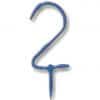 Blue Number 2 Sparkler Candle