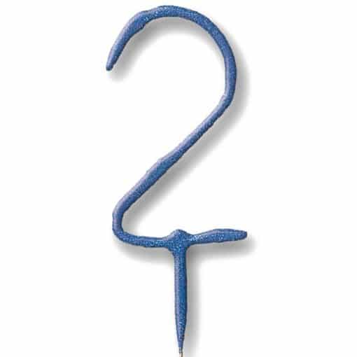Blue Number 2 Sparkler Candle