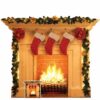 Christmas Fireplace Cardboard Cutout