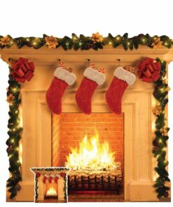 Christmas Fireplace Cardboard Cutout