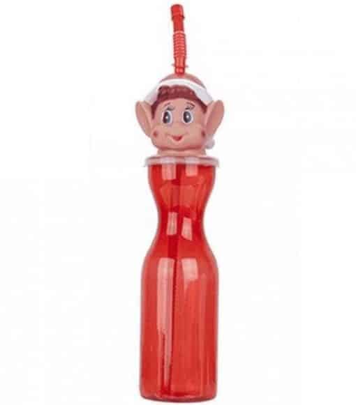 Elf Head Plastic Drinking Bottle