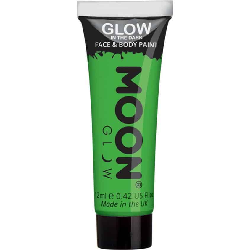Green Glow in the Dark Face & Body Paint - Festival Make-Up