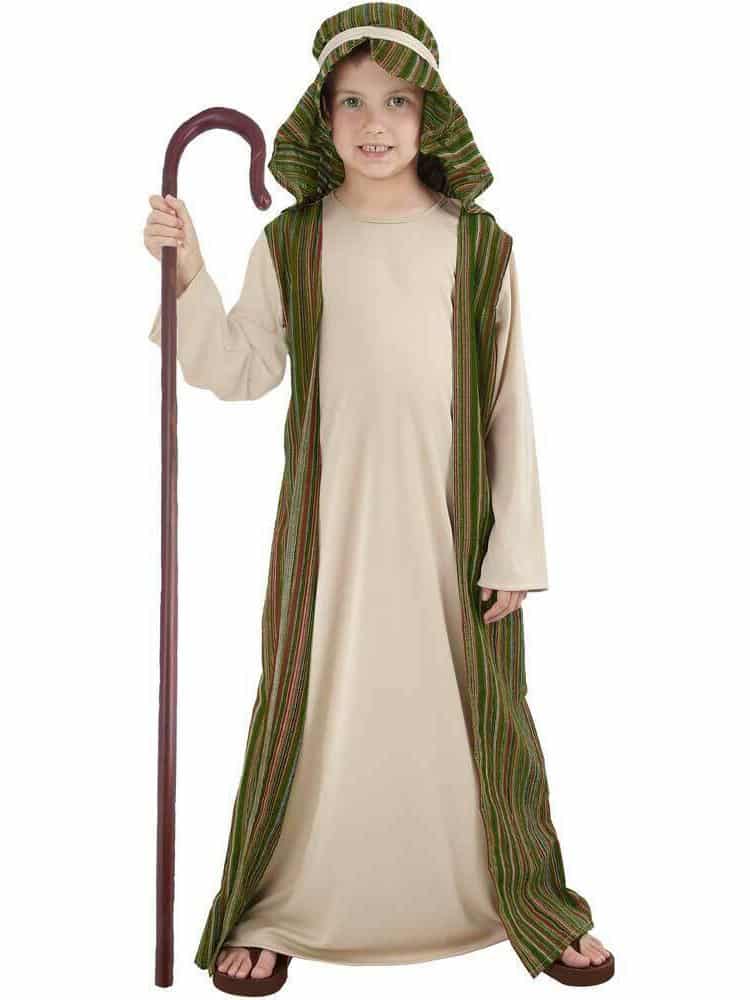 Nativity Shepherd Green Child Costume - Next Day Delivery